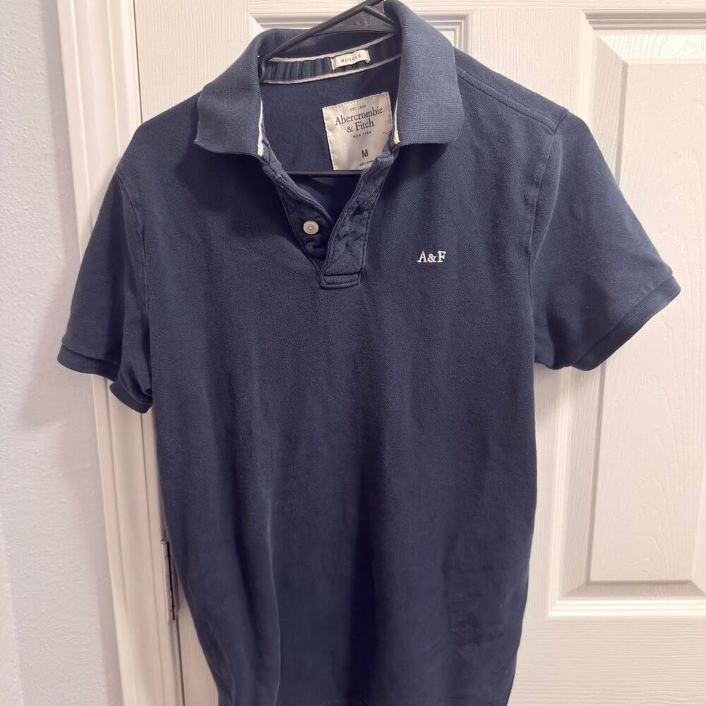 Abercrombie & Fitch Muscle Fit Polo - Navy - Size M (2013-2015)